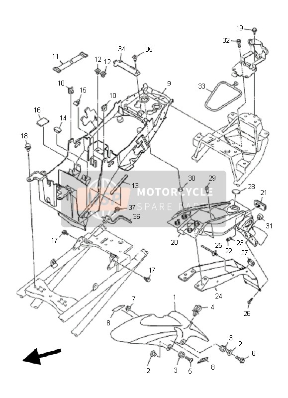 Yamaha XJ6FA 2011 Parafango per un 2011 Yamaha XJ6FA