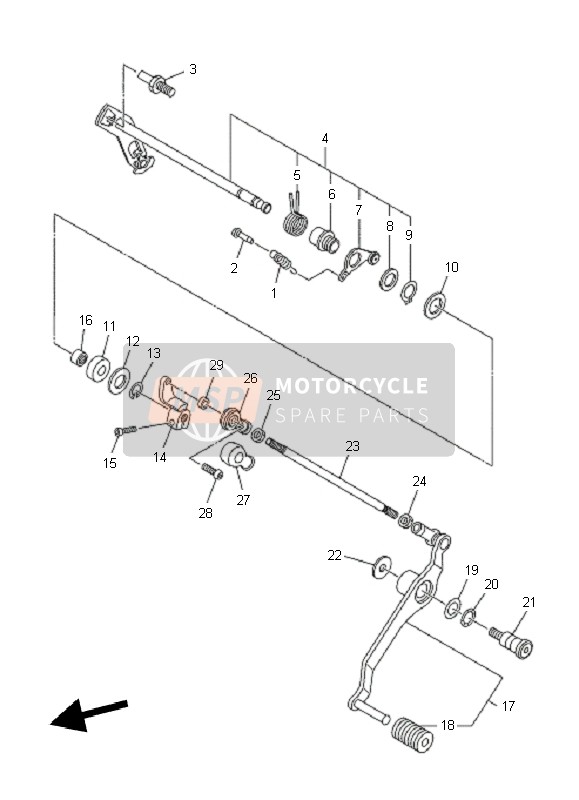 Yamaha XJ6N 2011 Shift Shaft for a 2011 Yamaha XJ6N