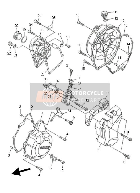 Yamaha XJ6NA 2011 Crankcase Cover 1 for a 2011 Yamaha XJ6NA