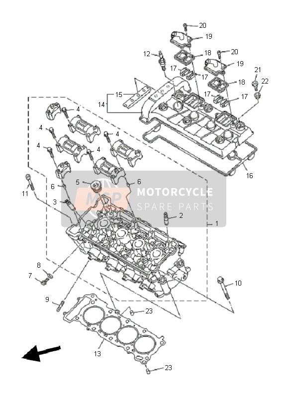 Yamaha XJ6S 2011 Testata per un 2011 Yamaha XJ6S