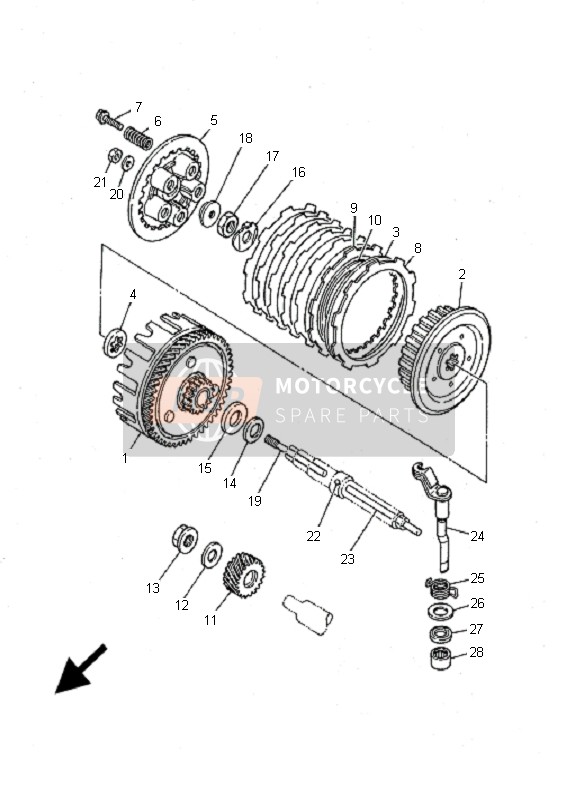 Yamaha TDR125 2001 Clutch for a 2001 Yamaha TDR125