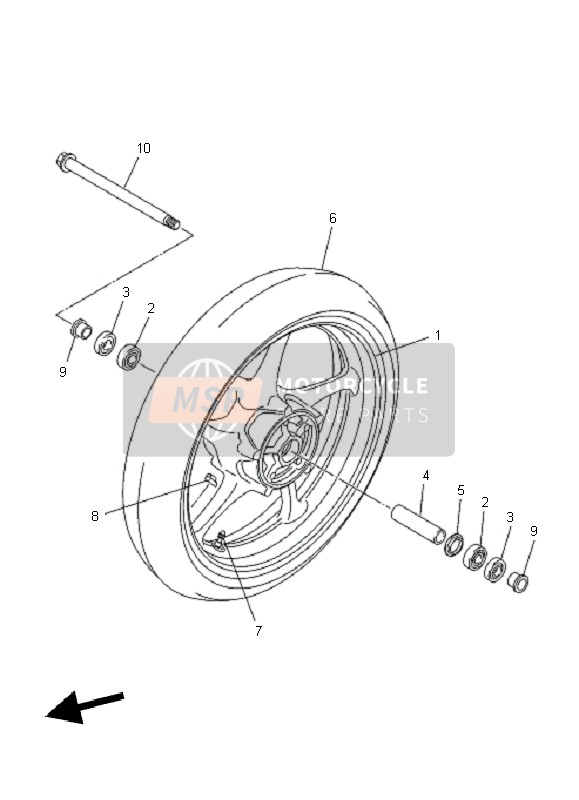 Yamaha XJ6S 2011 Ruota anteriore per un 2011 Yamaha XJ6S