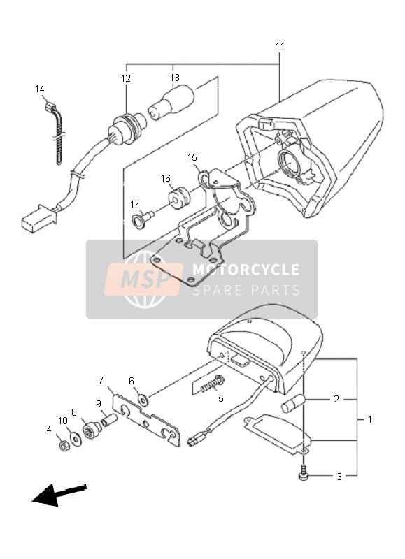 Yamaha XJ6S 2011 RÜCKLICHT für ein 2011 Yamaha XJ6S