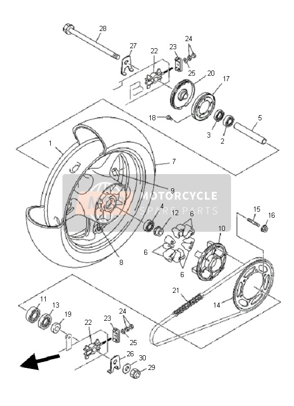 Yamaha XJ6SA 2011 Rear Wheel for a 2011 Yamaha XJ6SA