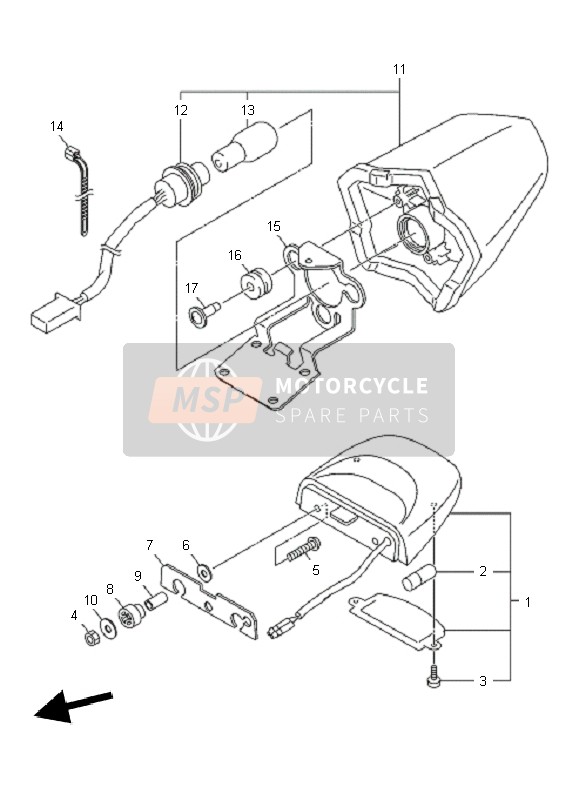 Yamaha XJ6SA 2011 Luz De La Cola para un 2011 Yamaha XJ6SA