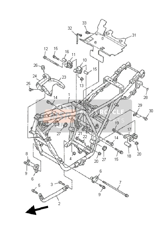 Yamaha XJR1300 2011 Frame for a 2011 Yamaha XJR1300