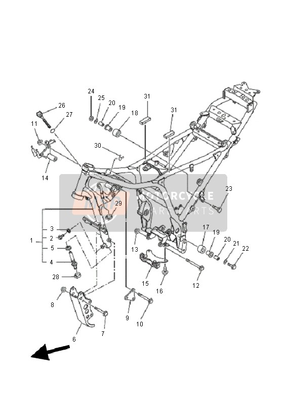 Yamaha XT660R 2011 Cadre pour un 2011 Yamaha XT660R