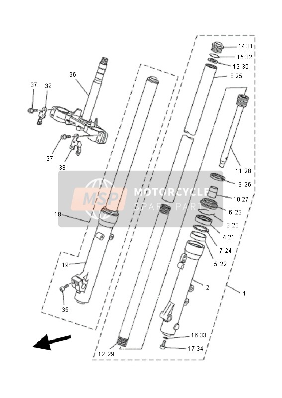 Yamaha XT660R 2011 Front Fork for a 2011 Yamaha XT660R