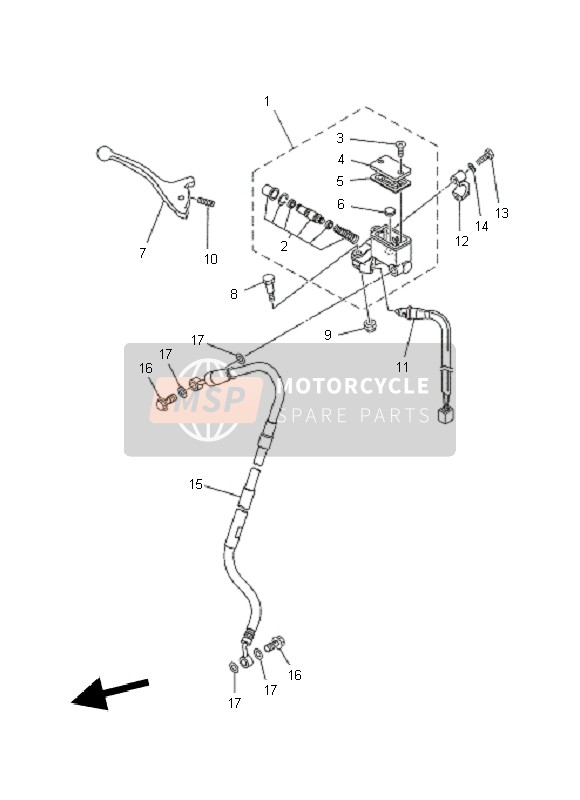 Yamaha XT660R 2011 Cilindro maestro delantero para un 2011 Yamaha XT660R