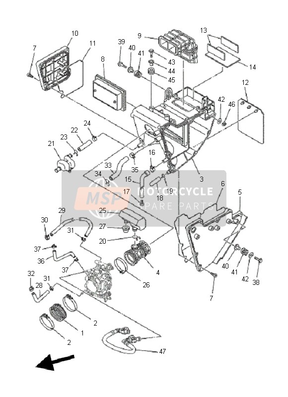 Yamaha XT660X 2011 Intake for a 2011 Yamaha XT660X