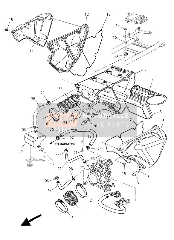 Yamaha MT03 2008 Intake for a 2008 Yamaha MT03