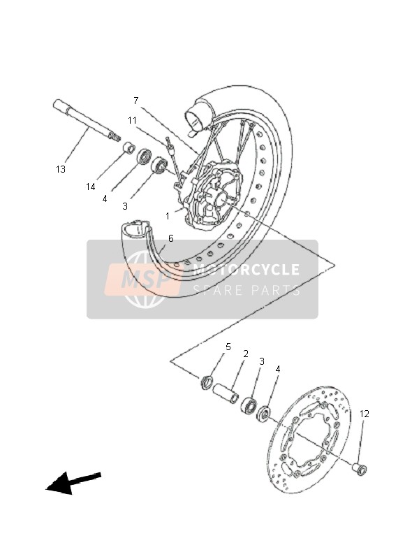 Yamaha XT660X 2011 Rueda delantera para un 2011 Yamaha XT660X