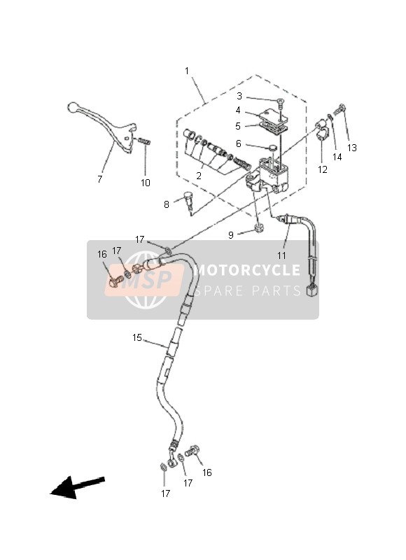 Yamaha XT660X 2011 HAUPTZYLINDER VORNE für ein 2011 Yamaha XT660X