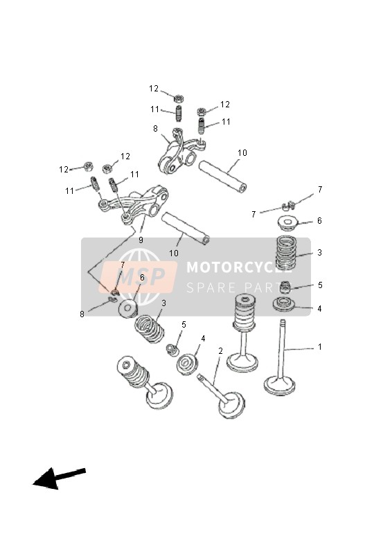 Yamaha XT660Z TENERE 2011 Valvola per un 2011 Yamaha XT660Z TENERE