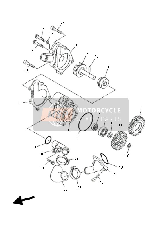 Yamaha XT660Z TENERE 2011 Water Pump for a 2011 Yamaha XT660Z TENERE