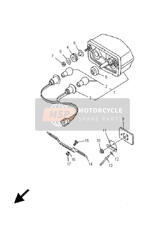 Yamaha TDR125 2001 Tail Light for a 2001 Yamaha TDR125