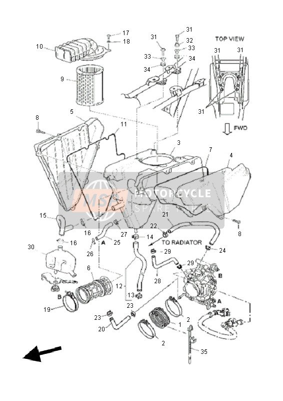 Yamaha XT660ZA TENERE SE 2011 Intake for a 2011 Yamaha XT660ZA TENERE SE