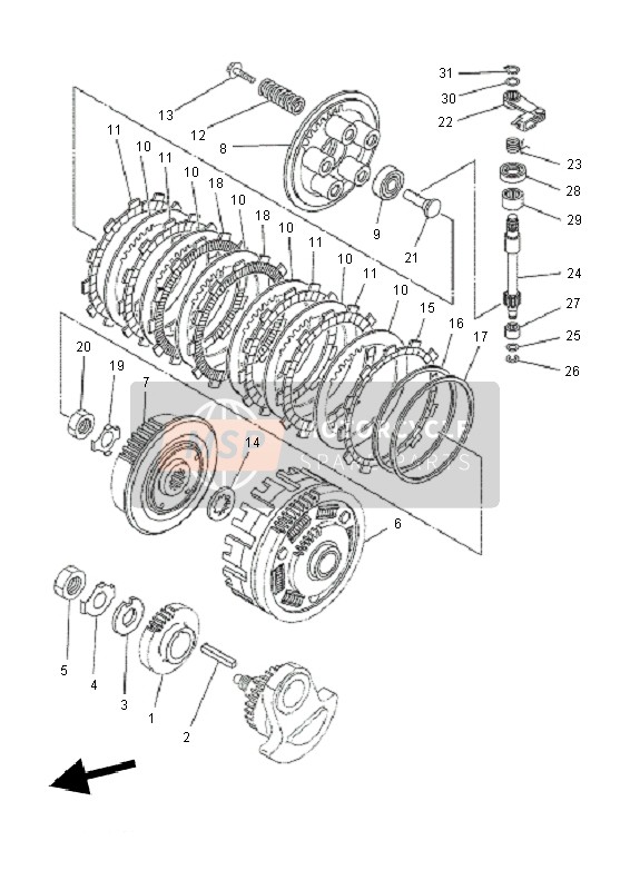 Yamaha XT660ZA TENERE SE 2011 Clutch for a 2011 Yamaha XT660ZA TENERE SE