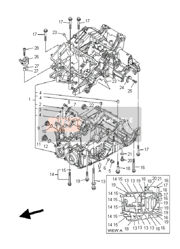 Yamaha XT1200Z TENERE 2011 Crankcase for a 2011 Yamaha XT1200Z TENERE