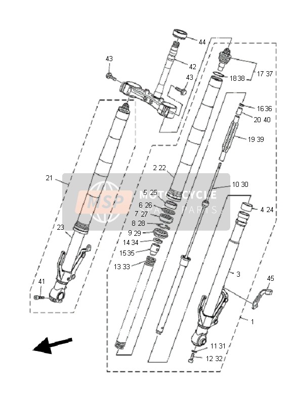 Yamaha XT1200Z TENERE 2011 Front Fork for a 2011 Yamaha XT1200Z TENERE