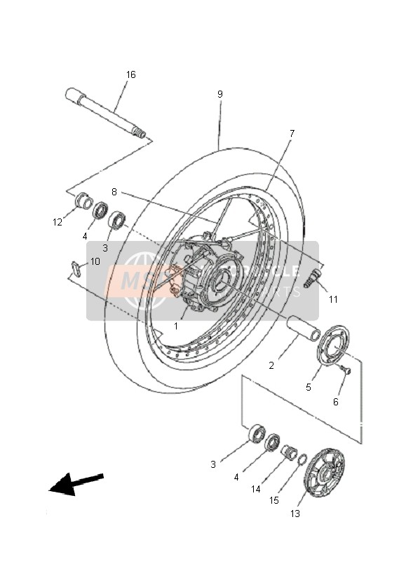 Yamaha XT1200Z TENERE 2011 Front Wheel for a 2011 Yamaha XT1200Z TENERE