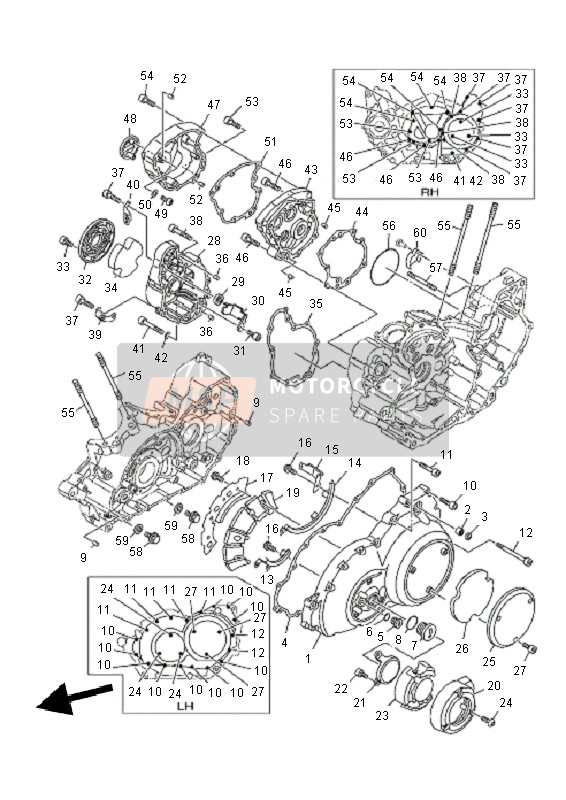 Yamaha XV1900A 2011 Crankcase Cover 1 for a 2011 Yamaha XV1900A