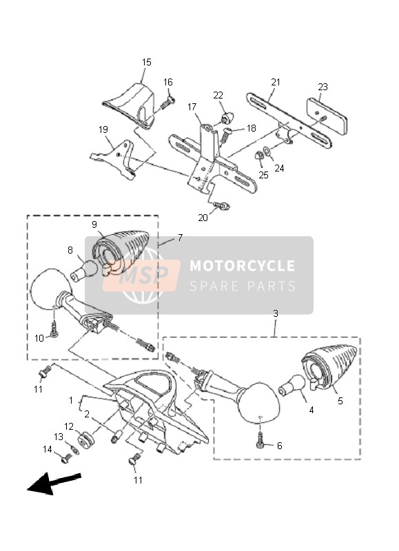 Yamaha XV1900A 2011 Luz De La Cola para un 2011 Yamaha XV1900A