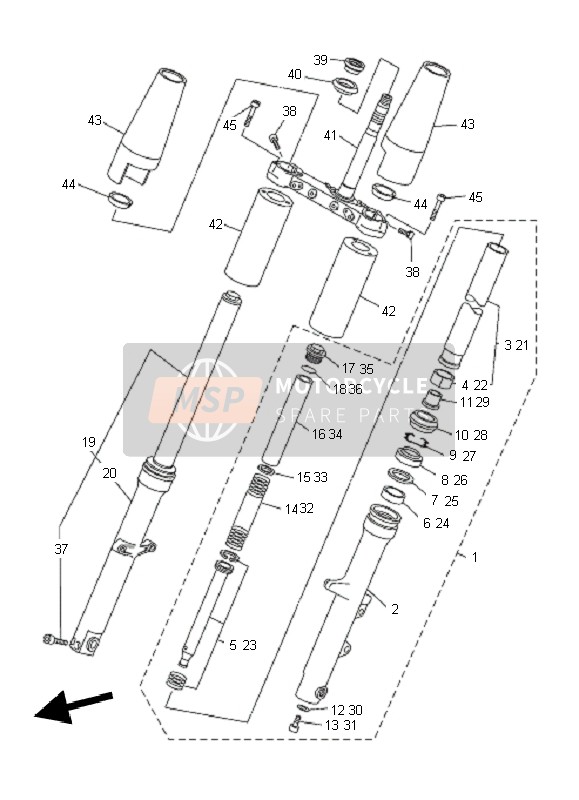 5S7231032000, Gabelbein (Rechts), Yamaha, 0