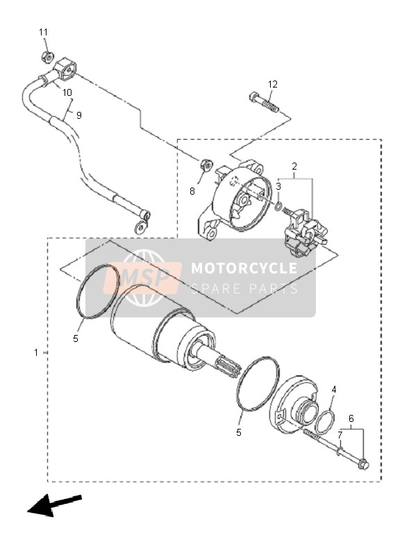 Yamaha XVS950A 2011 ANLASSER 4 für ein 2011 Yamaha XVS950A