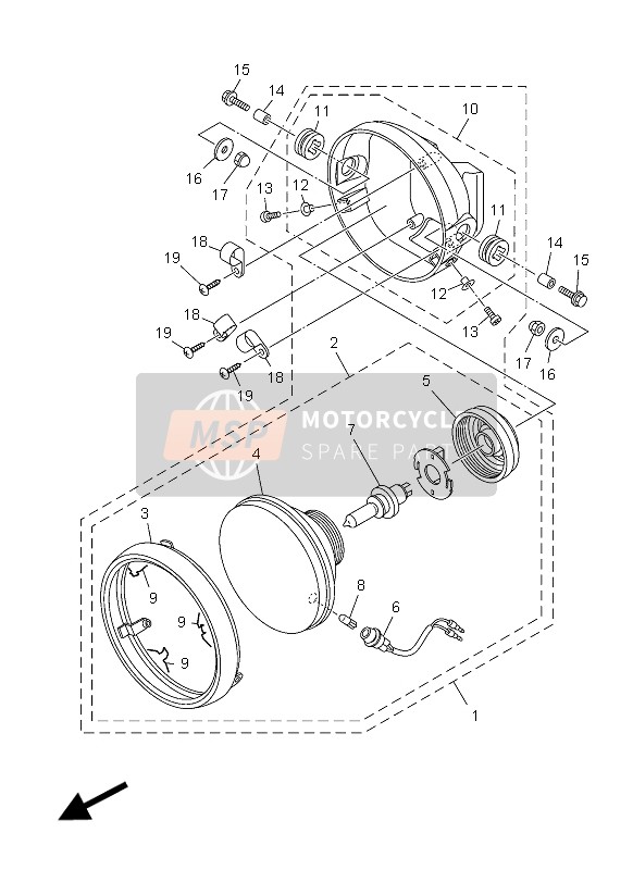 Yamaha YBR125ED 2012 Faro para un 2012 Yamaha YBR125ED