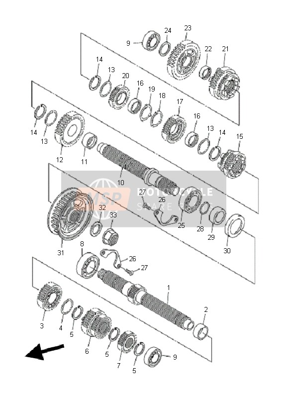 Yamaha XVS1300A 2011 Transmission for a 2011 Yamaha XVS1300A