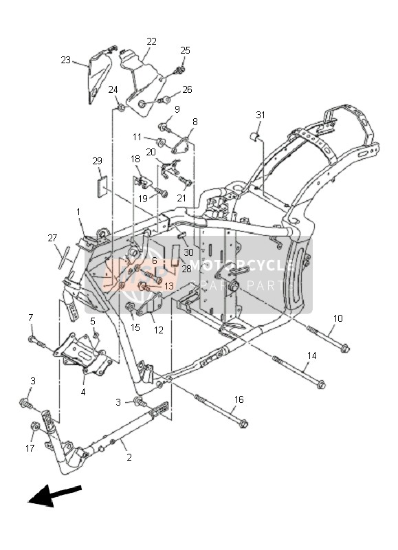 3D8211105000, Cadre Comp., Yamaha, 0