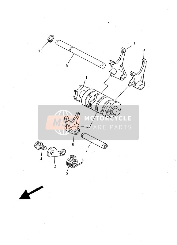 Yamaha DT125R 2000 Shift Cam & Forchetta per un 2000 Yamaha DT125R