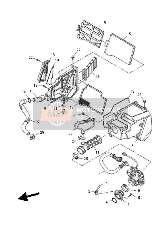 Yamaha YBR250 2011 Intake for a 2011 Yamaha YBR250