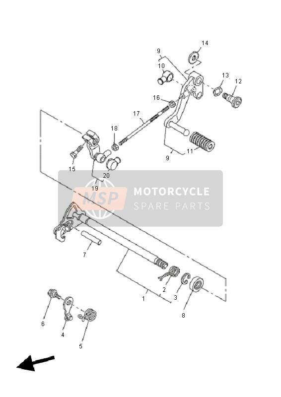 Yamaha YBR250 2011 Shift Shaft for a 2011 Yamaha YBR250