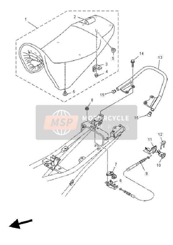 Yamaha YBR250 2011 Asiento para un 2011 Yamaha YBR250