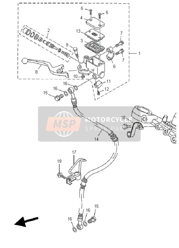 Yamaha YBR250 2011 Front Master Cylinder for a 2011 Yamaha YBR250