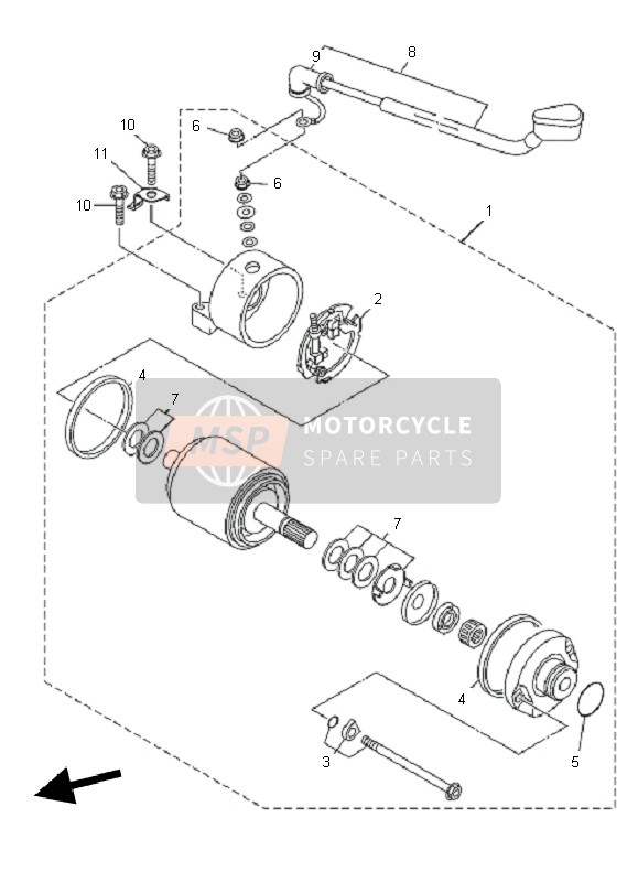 Yamaha YBR250 2011 Starting Motor for a 2011 Yamaha YBR250