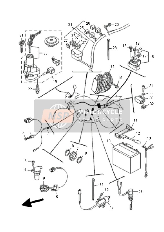 Yamaha YBR250 2011 Electrical 1 for a 2011 Yamaha YBR250