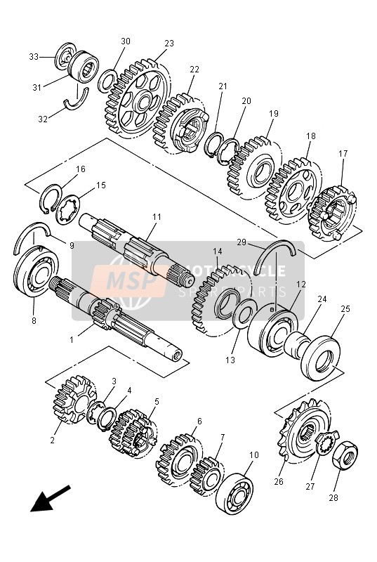 Yamaha YZF600R THUNDERCAT 1999 Transmission for a 1999 Yamaha YZF600R THUNDERCAT