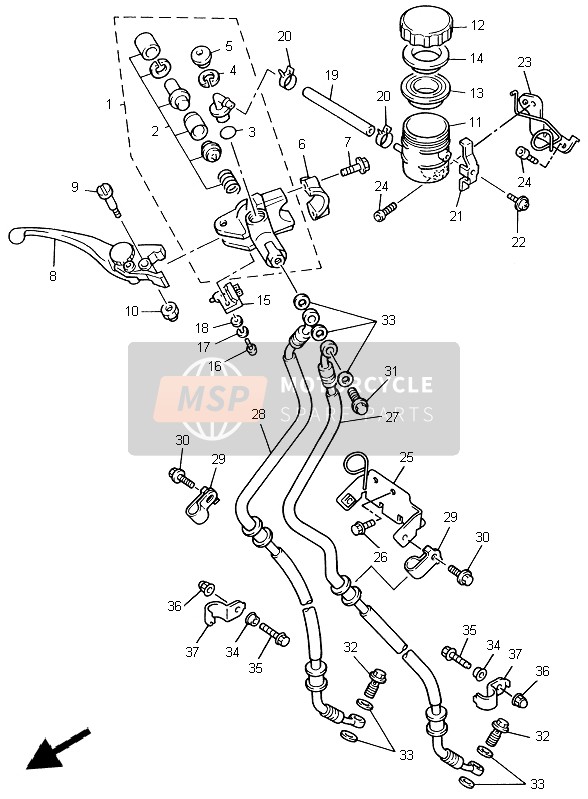 Yamaha YZF600R THUNDERCAT 1999 Front Master Cylinder for a 1999 Yamaha YZF600R THUNDERCAT