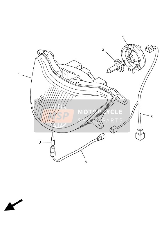 Yamaha YZF600R THUNDERCAT 1999 Koplamp voor een 1999 Yamaha YZF600R THUNDERCAT