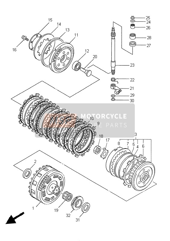 Yamaha YZF-R1 1999 Embrayage pour un 1999 Yamaha YZF-R1