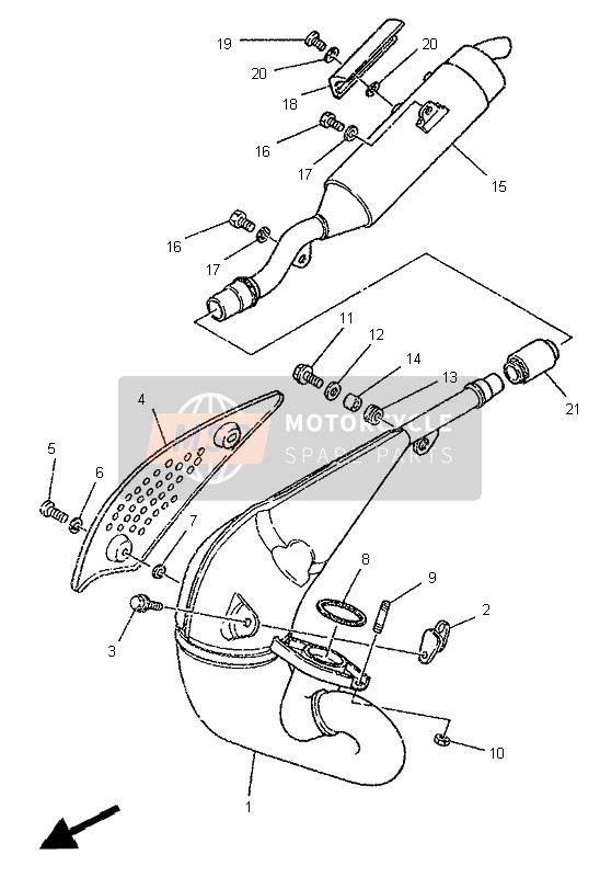 Yamaha DT125R 1995 Exhaust for a 1995 Yamaha DT125R