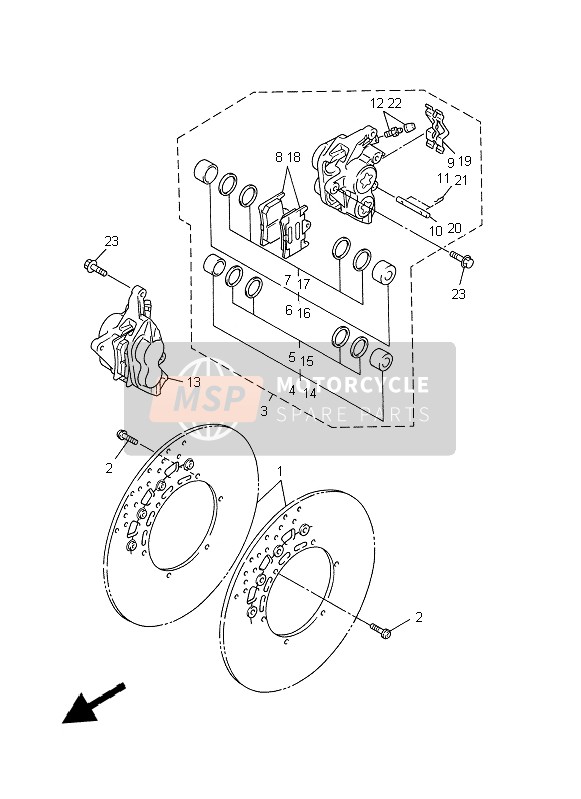 Yamaha YZF-R1 1999 Front Brake Caliper for a 1999 Yamaha YZF-R1