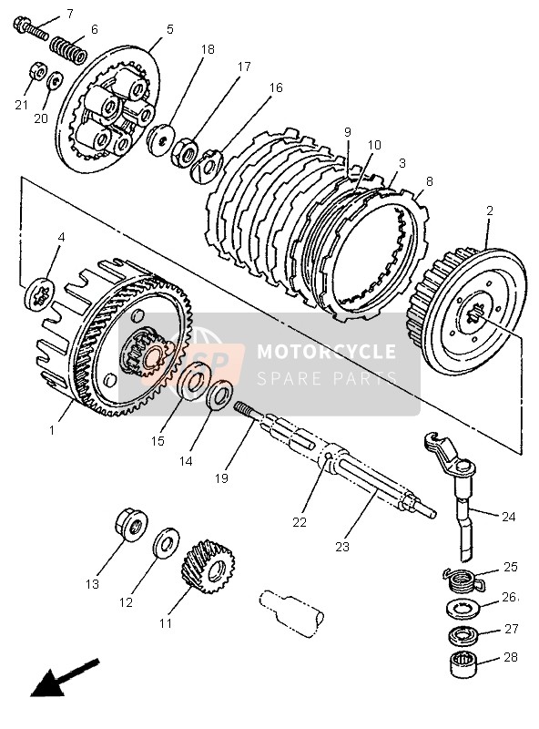 Yamaha DT125R 1995 Clutch for a 1995 Yamaha DT125R