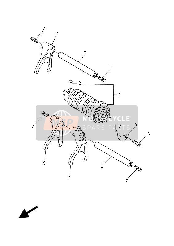 Yamaha YZF-R6 1999 Shift Cam & Fork for a 1999 Yamaha YZF-R6