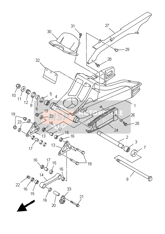 Yamaha YZF-R6 1999 Rear Arm for a 1999 Yamaha YZF-R6