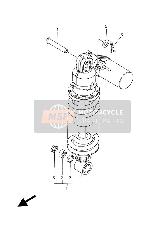 Yamaha YZF-R6 1999 Suspension arrière pour un 1999 Yamaha YZF-R6