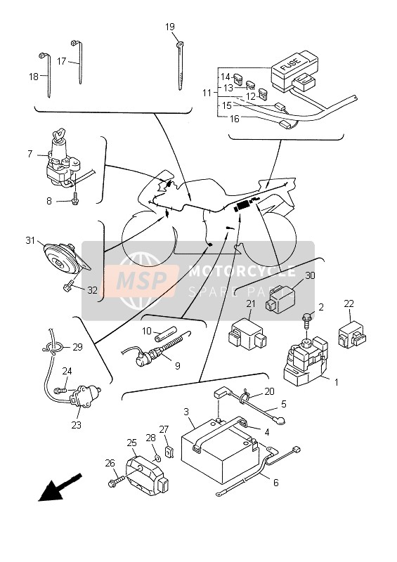 5EBH19501000, Relais Assy (5EB-10), Yamaha, 0